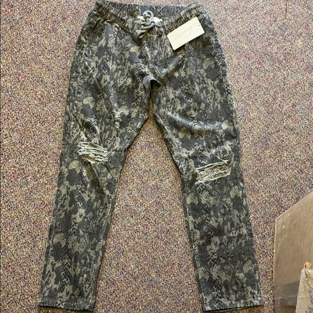 NWT vintage havana olive green snakeskin pants